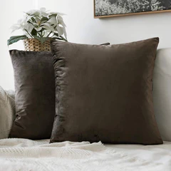 Miulee Velvet Pillow Covers Decorative Soft Solid Cushion Case 2 Pack.