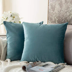 Miulee Velvet Pillow Covers Decorative Soft Solid Cushion Case 2 Pack.