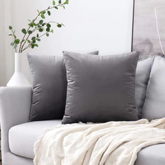 Miulee Velvet Pillow Covers Decorative Soft Solid Cushion Case 2 Pack.
