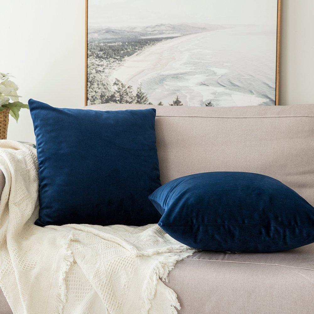 Miulee Velvet Pillow Covers Decorative Soft Solid Cushion Case 2 Pack.