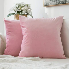 Miulee Velvet Pillow Covers Decorative Soft Solid Cushion Case 2 Pack.