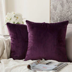 Miulee Velvet Pillow Covers Decorative Soft Solid Cushion Case 2 Pack.