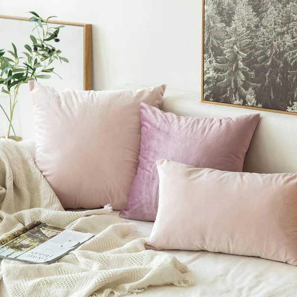 Miulee Velvet Pillow Covers Decorative Square Soft Solid Cushion Case 2 Pack
